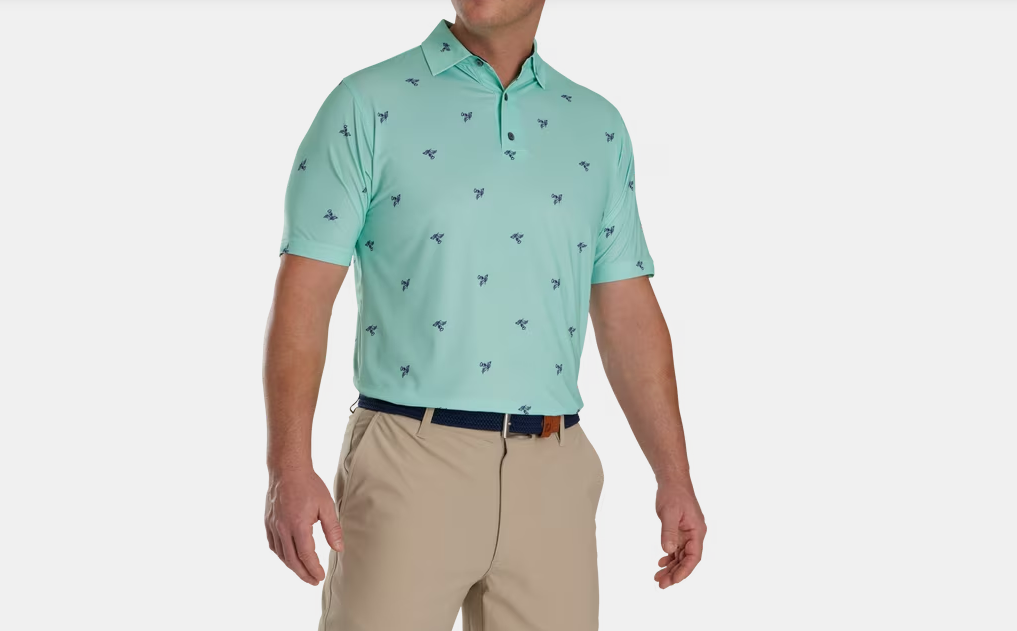 Footjoy Thistle Print Lisle Self Collar