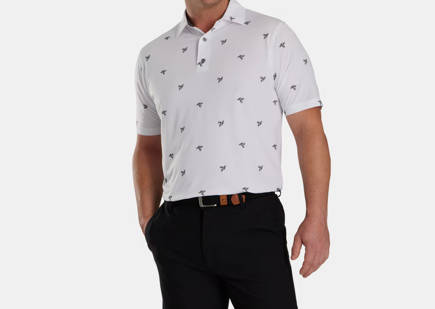 Footjoy Thistle Print Lisle Self Collar