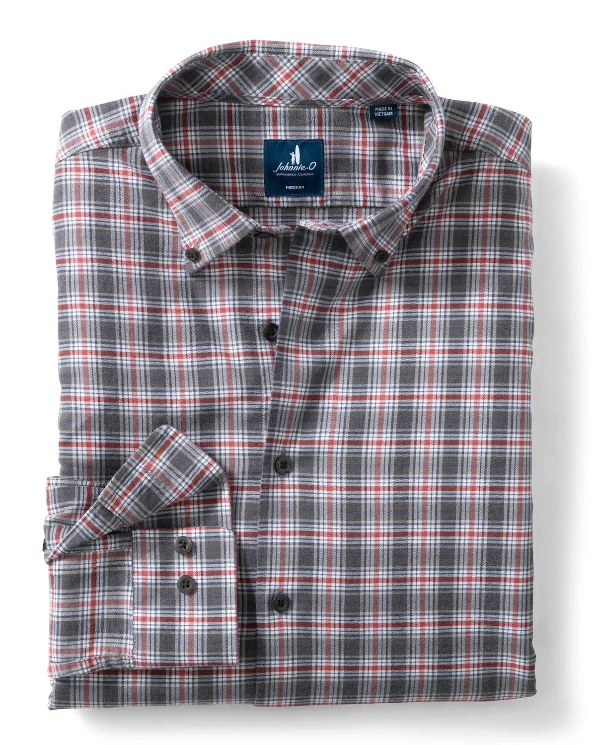 Johnnie-O Lane Forest Pane Sport Shirt: Thunder