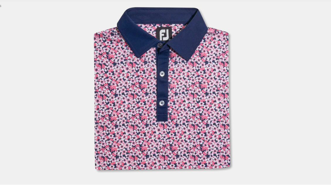 Footjoy Primrose Print Lisle Spread Collar