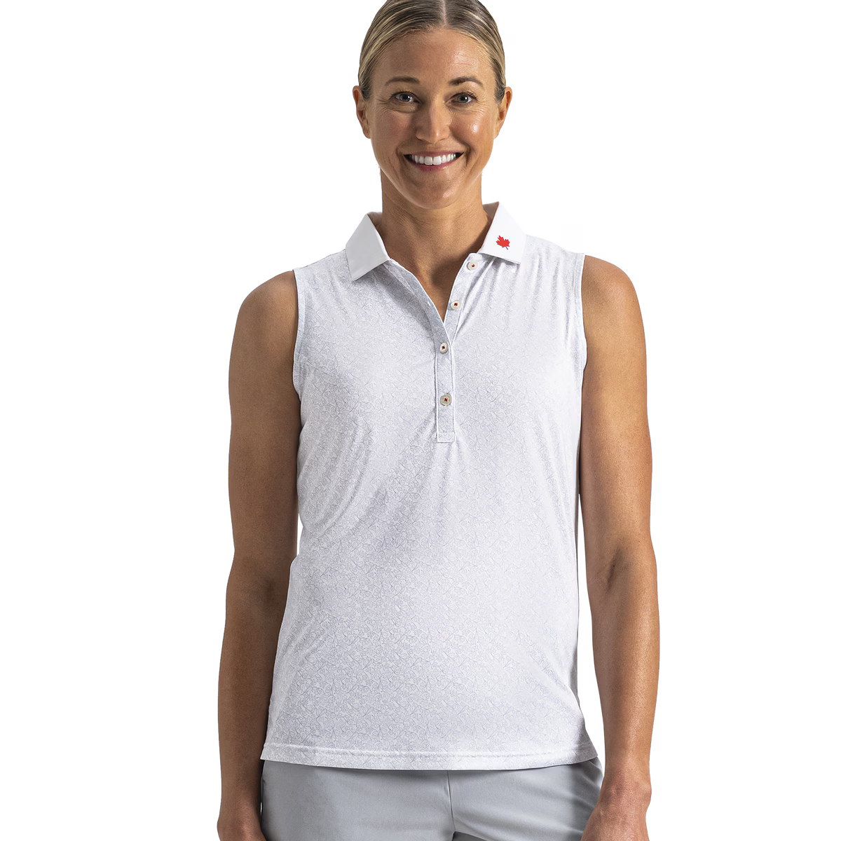 Footjoy W Canada Leaf Print Sleeveless Lisle