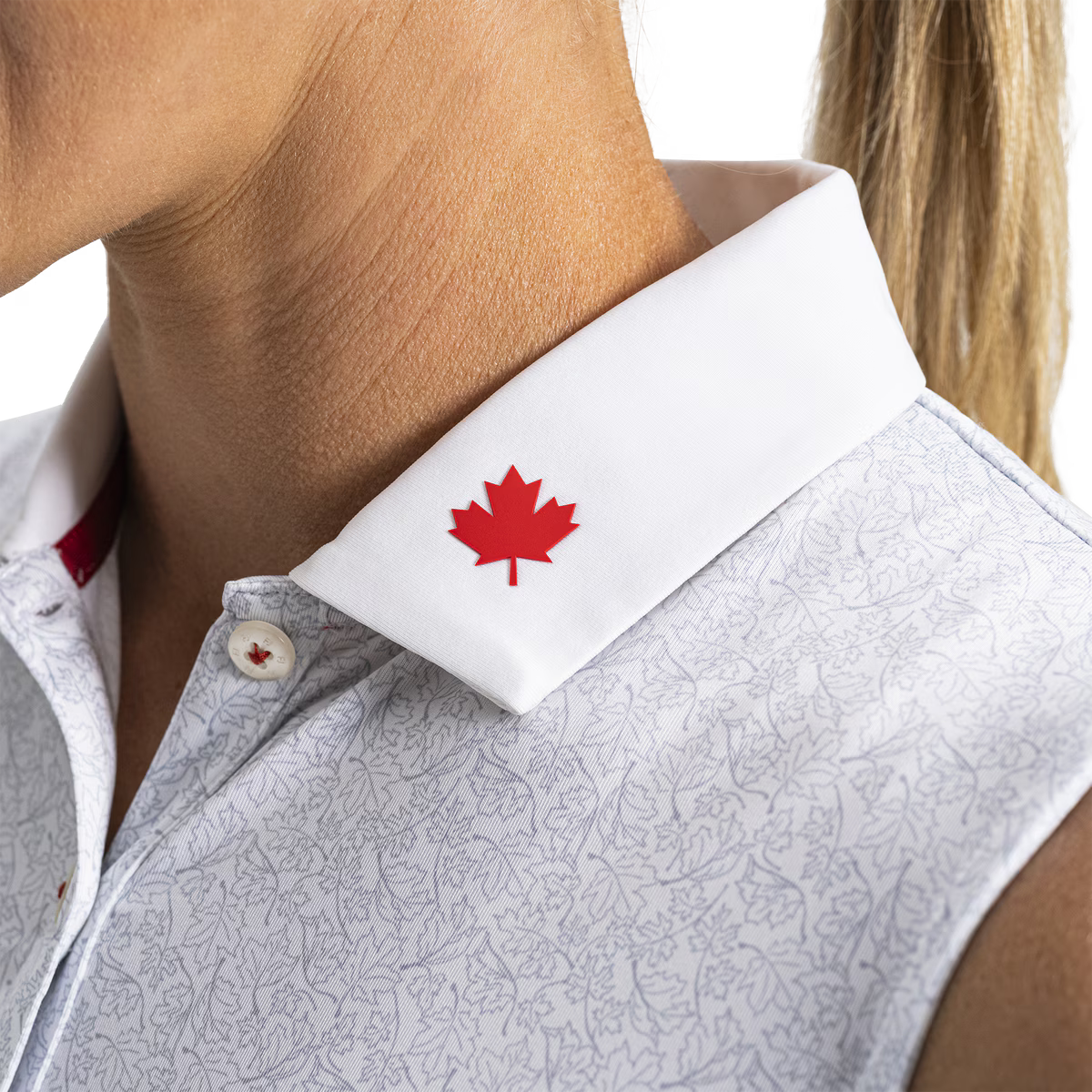 Footjoy W Canada Leaf Print Sleeveless Lisle