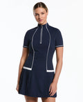 Penguin Mixed Media Short Sleeve Dress