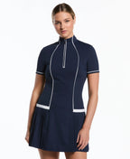 Penguin Mixed Media Short Sleeve Dress