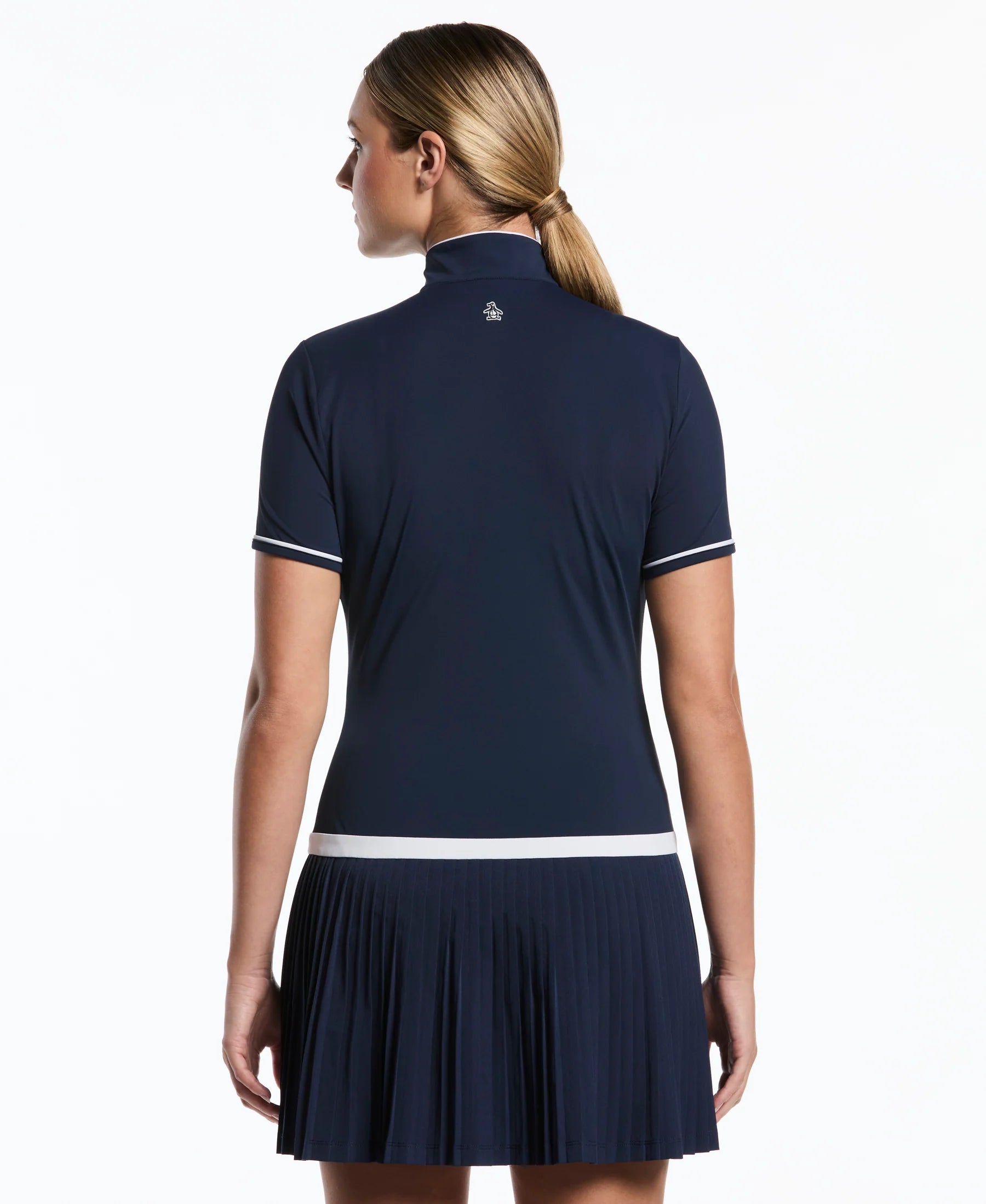 Penguin Mixed Media Short Sleeve Dress
